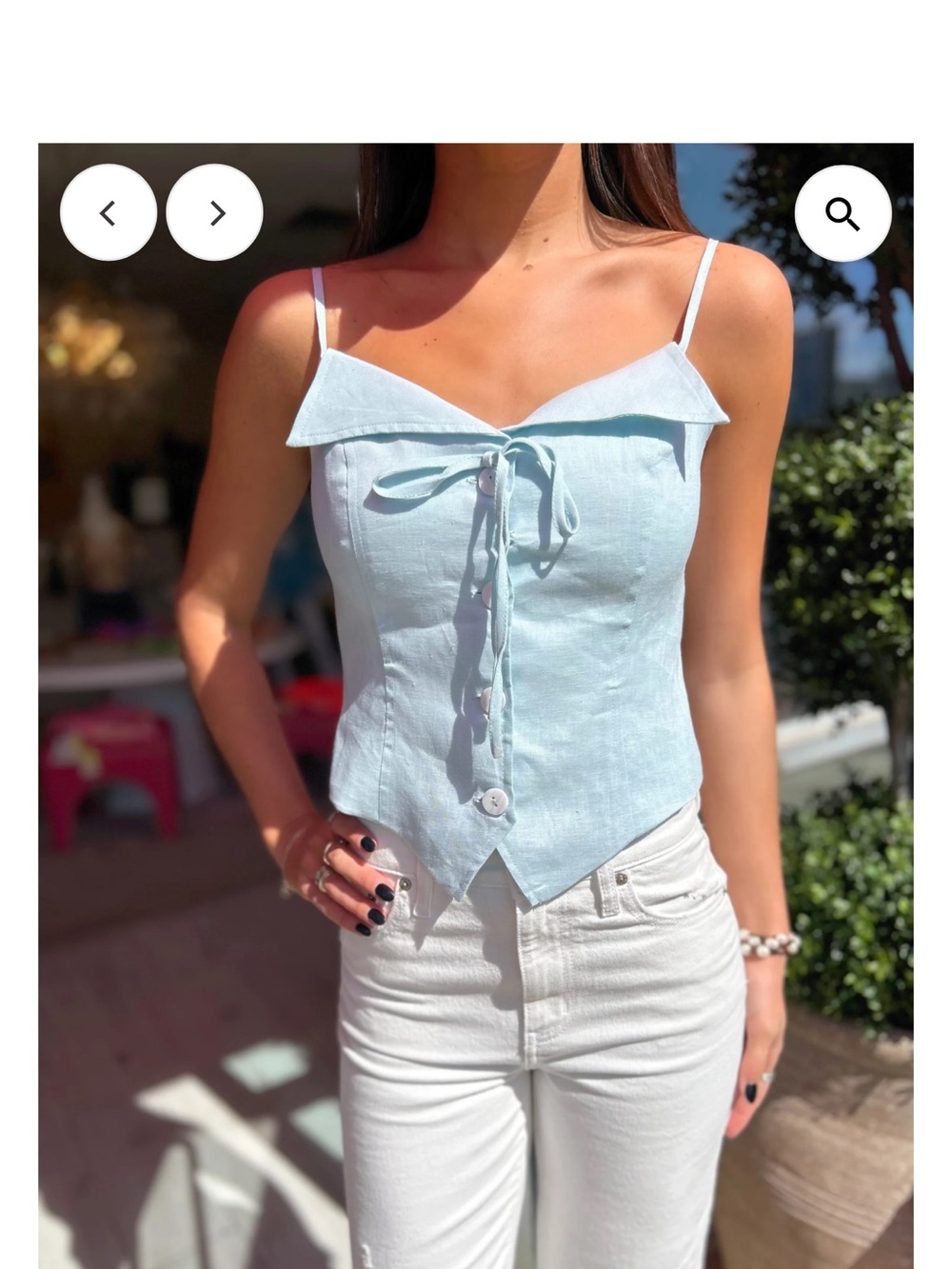 Mable Nala Linen top light blue